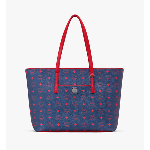 MCM Anya Shopper in Visetos, Deep Blue Sea