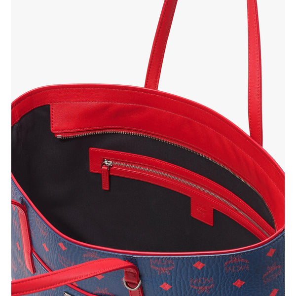 MCM Anya Shopper in Visetos, Deep Blue Sea