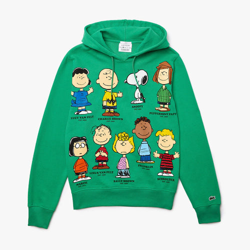 Lacoste x Peanuts Hooded Organic Cotton Sweatshirt, Green