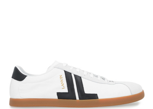 LANVIN Low Top Nylon Sneaker, White/ Black