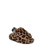 UGG WOMENS FLUFF YEAH SLIDE, LEOPARD