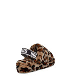 UGG WOMENS FLUFF YEAH SLIDE, LEOPARD