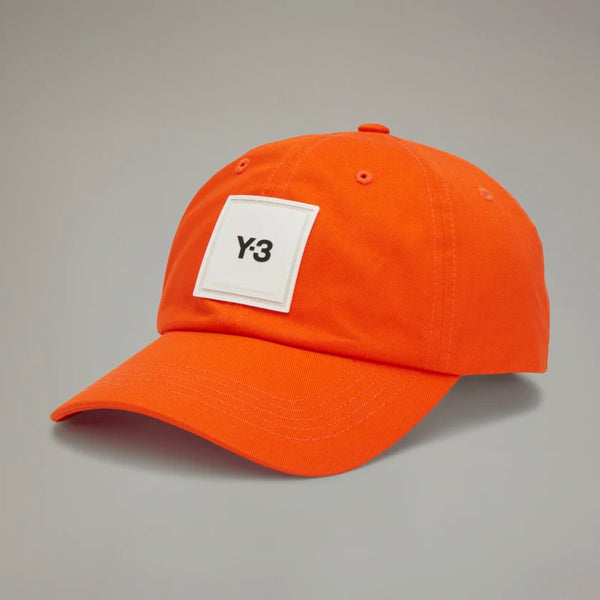 Y-3 SQUARE LOGO CAP, ORANGE