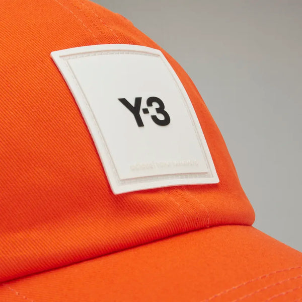 Y-3 SQUARE LOGO CAP, ORANGE