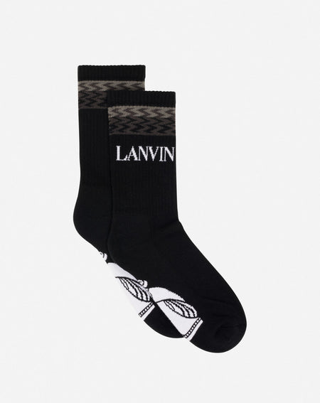 LANVIN Low-Top Logo Sneakers, Black