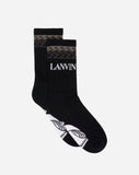 LANVIN CURB SOCKS, DARK GREY MELANGE