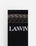 LANVIN CURB SOCKS, DARK GREY MELANGE