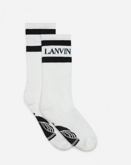 LANVIN CLASSIC CURB EMBROIDERED T-SHIRT, MILK