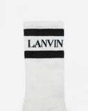 LANVIN SOCKS, WHITE/BLACK