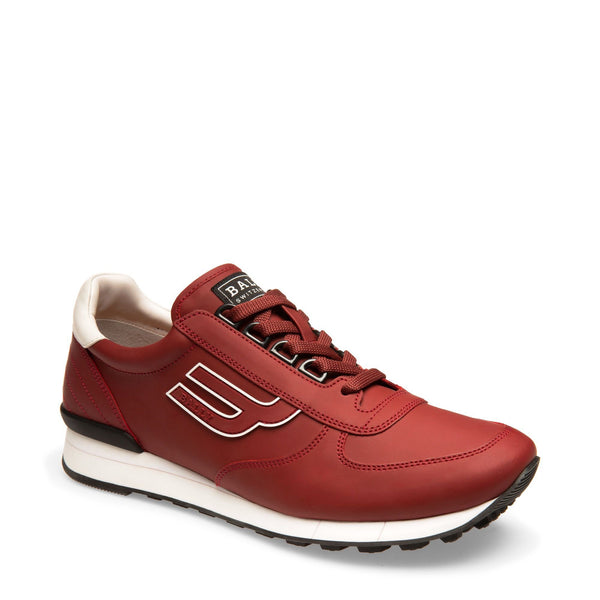 BALLY Galaxy Rubberized Leather Trainer, Bally Red-OZNICO