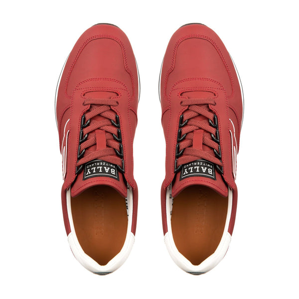 BALLY Galaxy Rubberized Leather Trainer, Bally Red-OZNICO