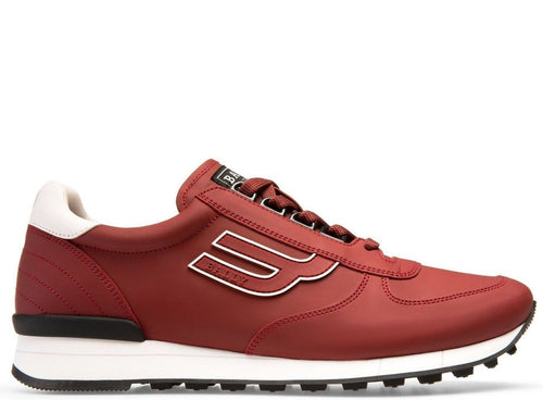 BALLY Galaxy Rubberized Leather Trainer, Bally Red-OZNICO