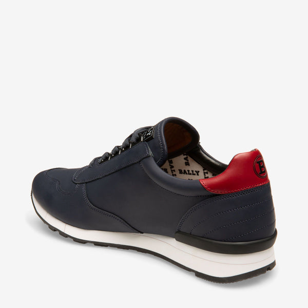 BALLY Galaxy Rubberized Leather Trainer, Ink-OZNICO