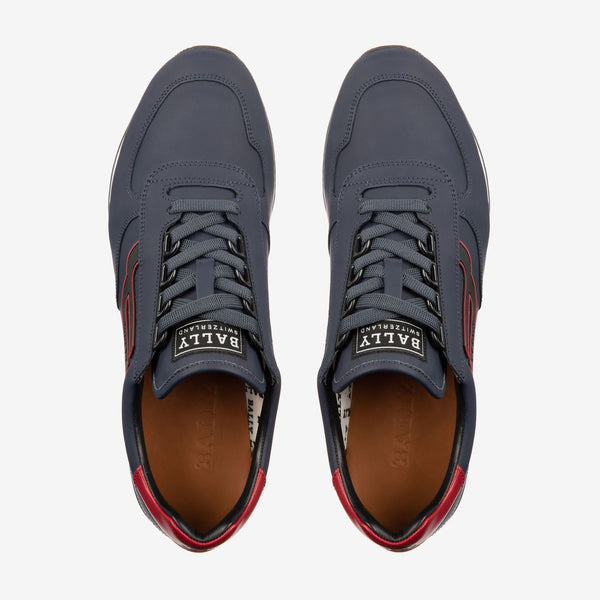BALLY Galaxy Rubberized Leather Trainer Ink OZNICO