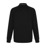 BALLY Mock Zip Hooded Sweatshirt, Black-OZNICO