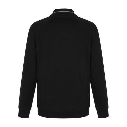 BALLY Mock Zip Hooded Sweatshirt, Black-OZNICO
