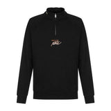 BALLY Mock Zip Hooded Sweatshirt, Black-OZNICO