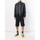 BALLY Nylon Varsity Bomber Jacket, Black-OZNICO