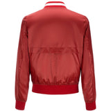 BALLY Nylon Varsity Bomber Jacket, Garnet-OZNICO