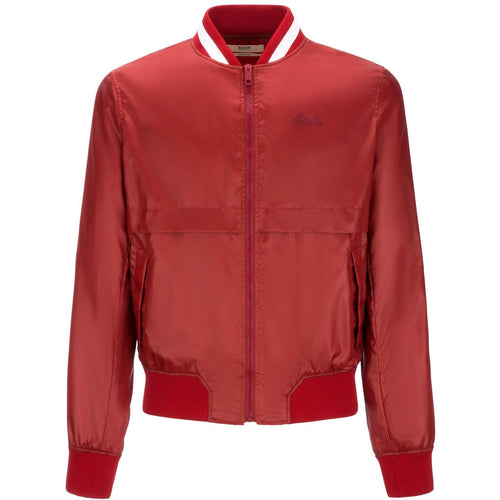 BALLY Nylon Varsity Bomber Jacket, Garnet-OZNICO