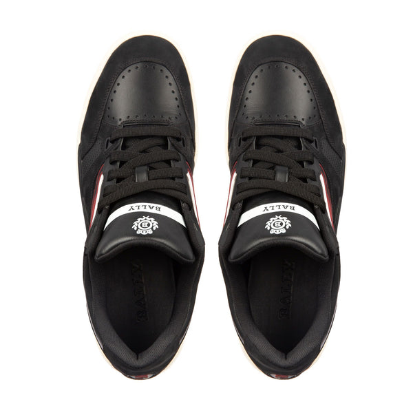 BALLY Plain Calf Leather Trainer, Black-OZNICO