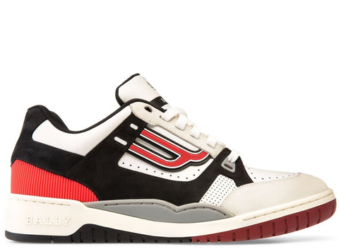 BALLY Plain Calf Leather Trainer, White/ Black