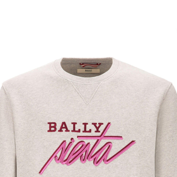 BALLY Siesta Embroided Sweatshirt, Grey-OZNICO