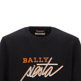 BALLY Siesta Embroidered Sweatshirt, Black-OZNICO