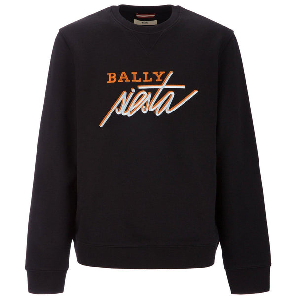 BALLY Siesta Embroidered Sweatshirt, Black-OZNICO