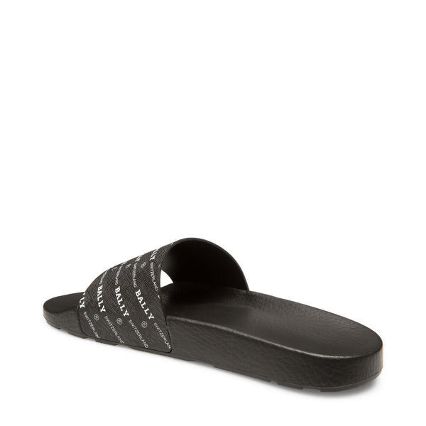 BALLY Slanter Men's Rubber Slides, Black-OZNICO