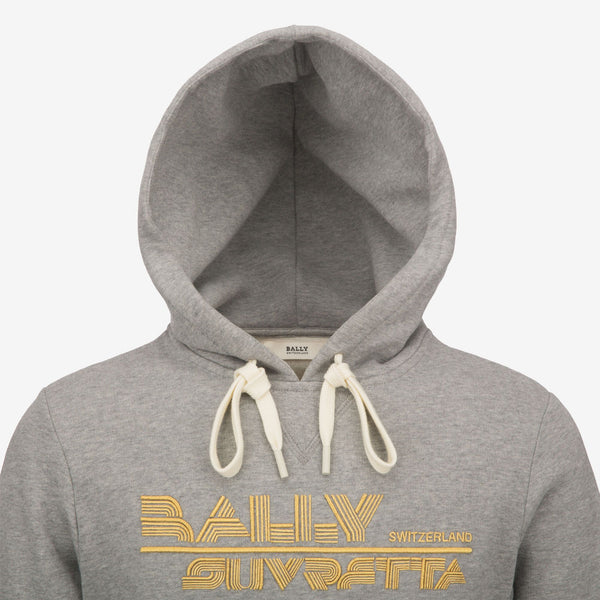 BALLY Suvretta Hooded Sweatshirt, Grey-OZNICO