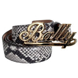 BALLY Swoosh Adjustable Belt, Roccia-OZNICO