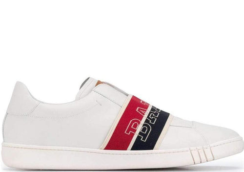 BALLY Wictor Slip On Logo Band Sneaker, White/ Navy/ Red-OZNICO