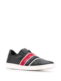 BALLY Wictor Slip On Logo Band Sneakers, Black/ Navy/ Red-OZNICO