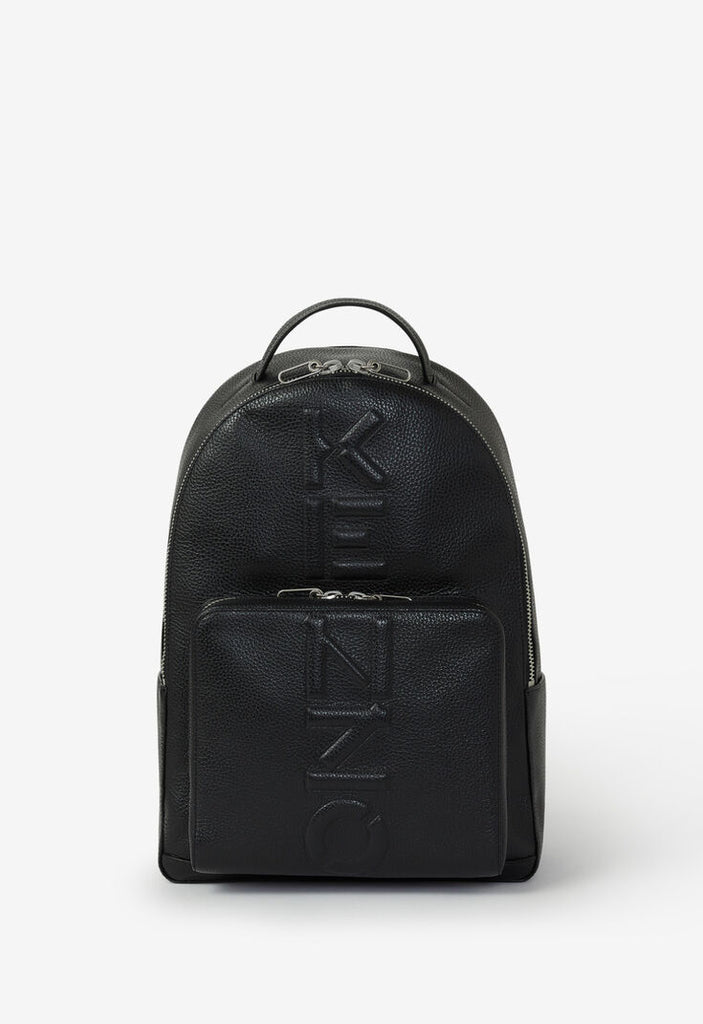KENZO GRAINED LEATHER BACKPACK Black OZNICO