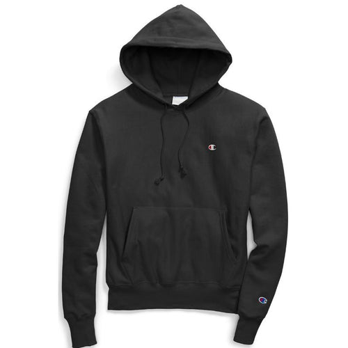 CHAMPION Reverse Weave Pull Over Hoodie, Black-OZNICO