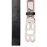 BALLY Logo Print Belt, White