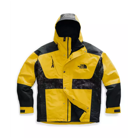 THE NORTH FACE STEEP TECH DOWN JACKET, GREY, TNF BLACK & YELLOW