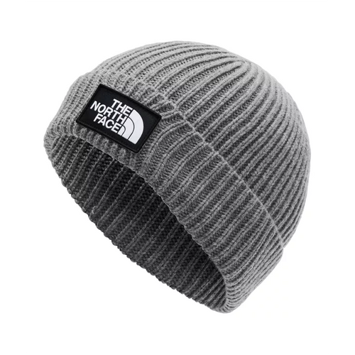 THE NORTH FACE Logo Box Cuffed Beanie, TNF Medium Grey Heather