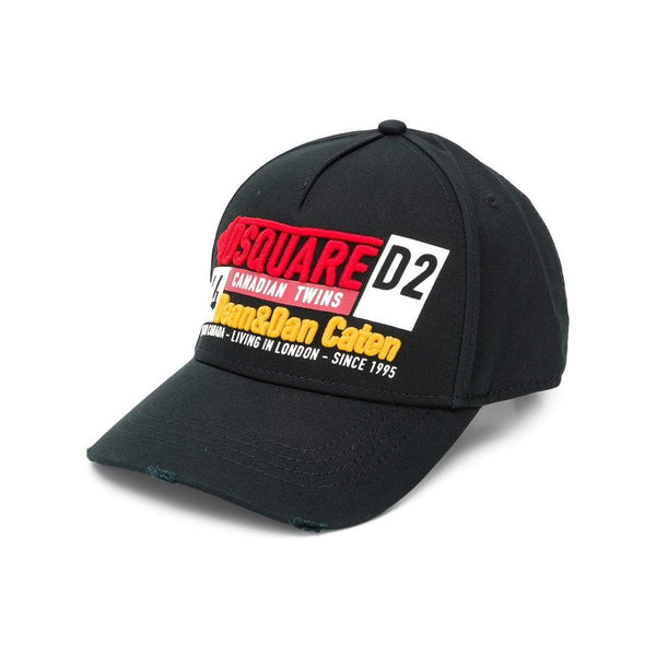 DQUARED2 Logo Embroidered Baseball Cap, Black-OZNICO