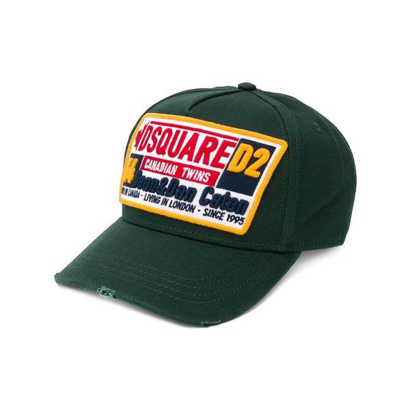 DSQUARED2 Canadian Twins Baseball Cap, Verde-OZNICO