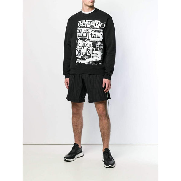 DSQUARED2 Graphic Crewneck Sweatshirt, Black