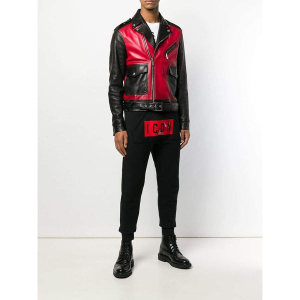 DSQUARED2 Icon Print Track Pants, Black-OZNICO