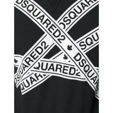DSQUARED2 Logo Tape Print Sweatshirt, Black-OZNICO