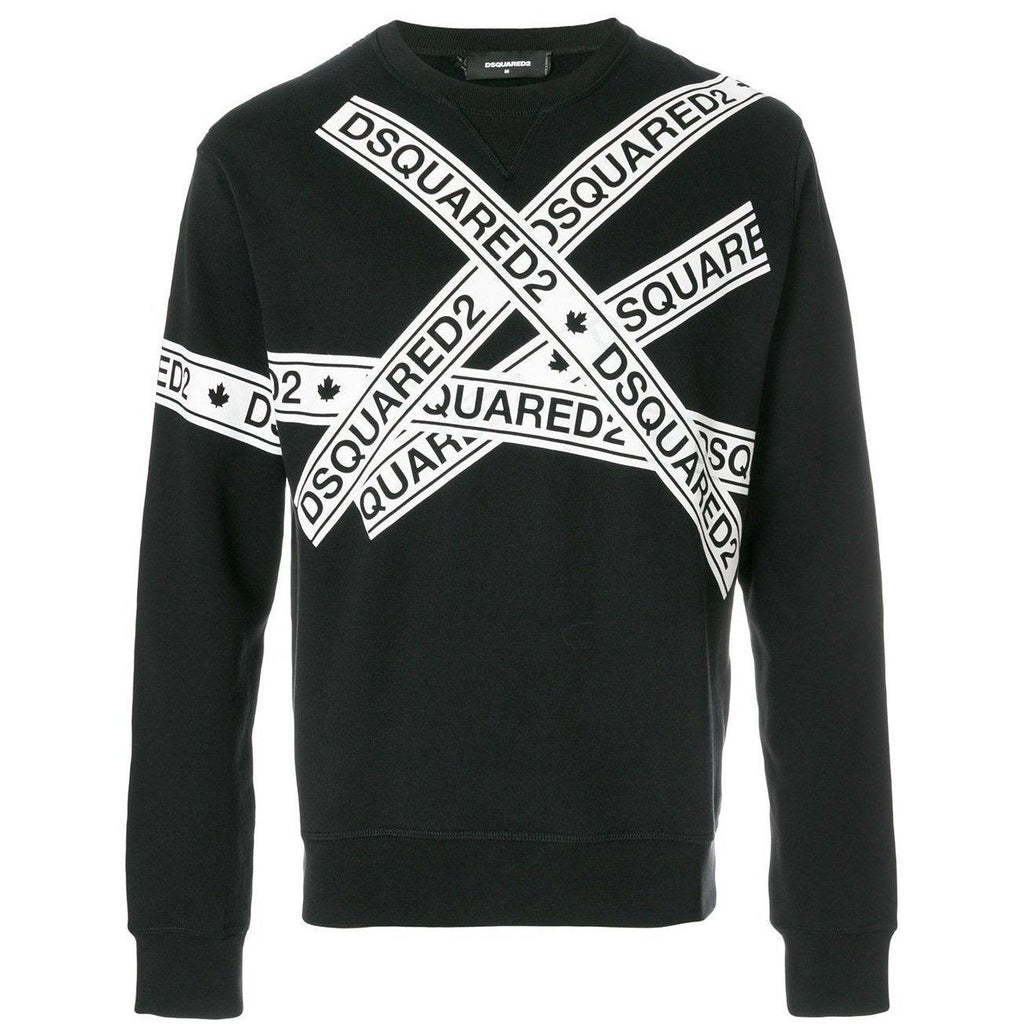 DSQUARED2 Logo Tape Print Sweatshirt, Black – OZNICO