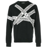 DSQUARED2 Logo Tape Print Sweatshirt, Black-OZNICO