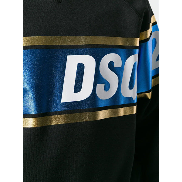 DSQUARED2 Metallic Print Logo Sweatshirt, Black-OZNICO
