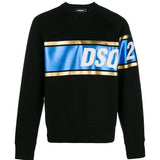 DSQUARED2 Metallic Print Logo Sweatshirt, Black-OZNICO