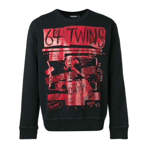 DSQUARED2 Printed '64 Twins' Sweatshirt, Black-OZNICO
