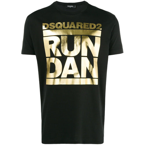 DSQUARED2 Run Dan T-Shirt, Black-OZNICO